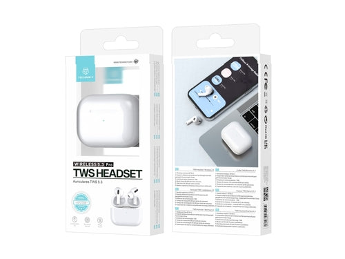 Techancy Tws Wireless Headset Pro White KP2708, Bluetooth 5.3,